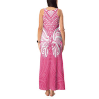New Zealand Breast Cancer Awareness Tank Maxi Dress Maori Butterfly Pink Ribbon LT14 - Polynesian Pride