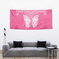 New Zealand Breast Cancer Awareness Tapestry Maori Butterfly Pink Ribbon LT14 - Polynesian Pride