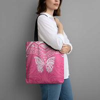 New Zealand Breast Cancer Awareness Tote Bag Maori Butterfly Pink Ribbon LT14 - Polynesian Pride