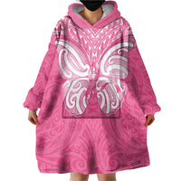 New Zealand Breast Cancer Awareness Wearable Blanket Hoodie Maori Butterfly Pink Ribbon LT14 - Polynesian Pride