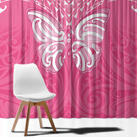 New Zealand Breast Cancer Awareness Window Curtain Maori Butterfly Pink Ribbon LT14 - Polynesian Pride
