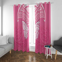 New Zealand Breast Cancer Awareness Window Curtain Maori Butterfly Pink Ribbon LT14 With Grommets Pink - Polynesian Pride