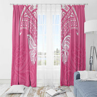 New Zealand Breast Cancer Awareness Window Curtain Maori Butterfly Pink Ribbon LT14 - Polynesian Pride