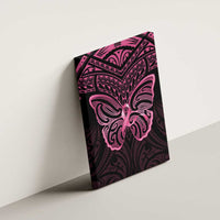New Zealand Breast Cancer Awareness Canvas Wall Art Maori Butterfly Pink Ribbon Black Version LT14 - Polynesian Pride
