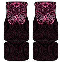 New Zealand Breast Cancer Awareness Car Mats Maori Butterfly Pink Ribbon Black Version LT14 - Polynesian Pride