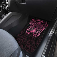 New Zealand Breast Cancer Awareness Car Mats Maori Butterfly Pink Ribbon Black Version LT14 - Polynesian Pride
