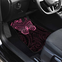 New Zealand Breast Cancer Awareness Car Mats Maori Butterfly Pink Ribbon Black Version LT14 - Polynesian Pride