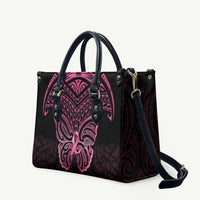 New Zealand Breast Cancer Awareness Leather Bag Maori Butterfly Pink Ribbon Black Version LT14 - Polynesian Pride