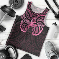 New Zealand Breast Cancer Awareness Men Tank Top Maori Butterfly Pink Ribbon Black Version LT14 - Polynesian Pride