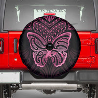 New Zealand Breast Cancer Awareness Spare Tire Cover Maori Butterfly Pink Ribbon Black Version LT14 - Polynesian Pride