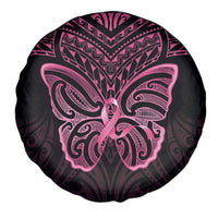 New Zealand Breast Cancer Awareness Spare Tire Cover Maori Butterfly Pink Ribbon Black Version LT14 - Polynesian Pride