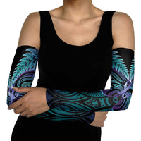 Suicide Prevention New Zealand Arm Sleeves Aotearoa Maori Butterfly Mix Silver Fern LT14 - Polynesian Pride