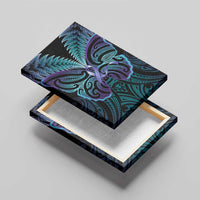 Suicide Prevention New Zealand Canvas Wall Art Aotearoa Maori Butterfly Mix Silver Fern - Polynesian Pride
