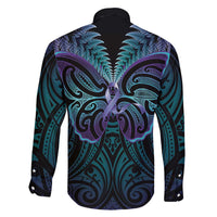 Suicide Prevention New Zealand Family Matching Summer Maxi Dress and Hawaiian Shirt Aotearoa Maori Butterfly Mix Silver Fern LT14 - Polynesian Pride