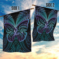 Suicide Prevention New Zealand Garden Flag Aotearoa Maori Butterfly Mix Silver Fern LT14 - Polynesian Pride