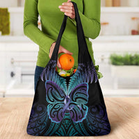 Suicide Prevention New Zealand Grocery Bag Aotearoa Maori Butterfly Mix Silver Fern LT14 - Polynesian Pride