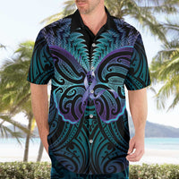 Suicide Prevention New Zealand Hawaiian Shirt Aotearoa Maori Butterfly Mix Silver Fern LT14 - Polynesian Pride