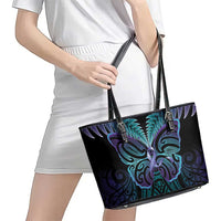 Suicide Prevention New Zealand Leather Tote Bag Aotearoa Maori Butterfly Mix Silver Fern LT14 - Polynesian Pride
