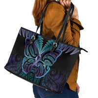Suicide Prevention New Zealand Leather Tote Bag Aotearoa Maori Butterfly Mix Silver Fern LT14 - Polynesian Pride
