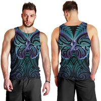 Suicide Prevention New Zealand Men Tank Top Aotearoa Maori Butterfly Mix Silver Fern LT14 - Polynesian Pride
