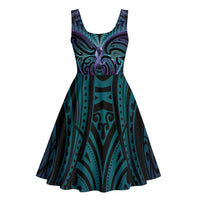 Suicide Prevention New Zealand Midi Dress Aotearoa Maori Butterfly Mix Silver Fern LT14 - Polynesian Pride