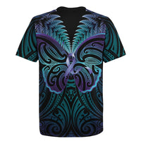 Suicide Prevention New Zealand Rugby Jersey Aotearoa Maori Butterfly Mix Silver Fern LT14 - Polynesian Pride