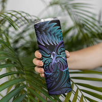 Suicide Prevention New Zealand Skinny Tumbler Aotearoa Maori Butterfly Mix Silver Fern LT14 - Polynesian Pride