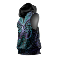 Suicide Prevention New Zealand Sleeveless Hoodie Aotearoa Maori Butterfly Mix Silver Fern LT14 - Polynesian Pride