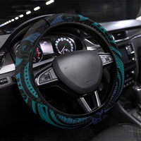 Suicide Prevention New Zealand Steering Wheel Cover Aotearoa Maori Butterfly Mix Silver Fern LT14 Universal Fit Black - Polynesian Pride