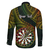 Personalised Polynesian Darts Family Matching Off Shoulder Maxi Dress and Hawaiian Shirt Dart Lovers Tribal Pattern Mix Tropical Leaves LT14 - Polynesian Pride