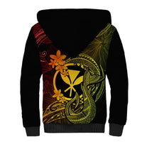 Hawaii Sherpa Hoodie Fish Hook Tattoo Mix Polynesian Plumeria Reggae Version LT14 - Polynesian Pride
