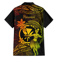 Hawaii Family Matching Off Shoulder Short Dress and Hawaiian Shirt Hula Girl Mix Polynesian Plumeria Reggae Version LT14 - Polynesian Pride