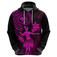 Hawaii Hoodie Hula Girl Mix Polynesian Plumeria Pink Version LT14 - Polynesian Pride