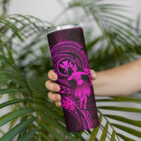 Hawaii Skinny Tumbler Hula Girl Mix Polynesian Plumeria Pink Version LT14 - Polynesian Pride
