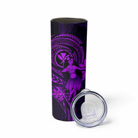 Hawaii Skinny Tumbler Hula Girl Mix Polynesian Plumeria Purple Version LT14 - Polynesian Pride