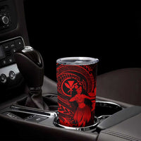 Hawaii Tumbler Cup Hula Girl Mix Polynesian Plumeria Red Version