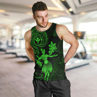 Hawaii Men Tank Top Hula Girl Mix Polynesian Plumeria Green Version LT14 - Polynesian Pride