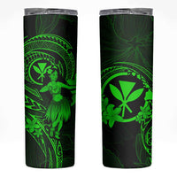 Hawaii Skinny Tumbler Hula Girl Mix Polynesian Plumeria Green Version LT14 Green - Polynesian Pride