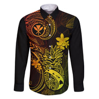Hawaii Family Matching Long Sleeve Bodycon Dress and Hawaiian Shirt Pineapple Mix Polynesian Plumeria Reggae Version LT14 Dad's Shirt - Long Sleeve Reggae - Polynesian Pride