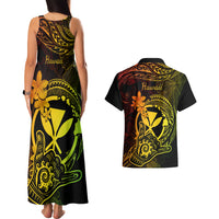 Hawaii Couples Matching Tank Maxi Dress and Hawaiian Shirt Shaka Tattoo Mix Polynesian Plumeria Reggae Version LT14 - Polynesian Pride