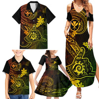 Hawaii Family Matching Summer Maxi Dress and Hawaiian Shirt Shaka Tattoo Mix Polynesian Plumeria Reggae Version LT14 - Polynesian Pride