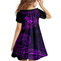 Hawaii Family Matching Off Shoulder Maxi Dress and Hawaiian Shirt Shaka Tattoo Mix Polynesian Plumeria Purple Version LT14 - Polynesian Pride