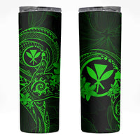 Hawaii Skinny Tumbler Shaka Tattoo Mix Polynesian Plumeria Green Version LT14 Green - Polynesian Pride