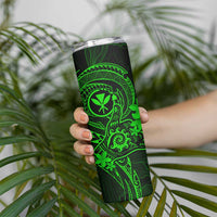 Hawaii Skinny Tumbler Shaka Tattoo Mix Polynesian Plumeria Green Version LT14 - Polynesian Pride