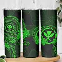 Hawaii Skinny Tumbler Shaka Tattoo Mix Polynesian Plumeria Green Version LT14 - Polynesian Pride