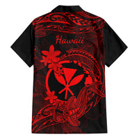 Hawaii Family Matching Mermaid Dress and Hawaiian Shirt Hammerhead Shark Tattoo Mix Polynesian Plumeria Red Version LT14 - Polynesian Pride