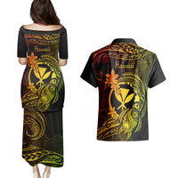 hawaii-couples-matching-puletasi-dress-and-hawaiian-shirt-turtle-mix-polynesian-plumeria-reggae-version