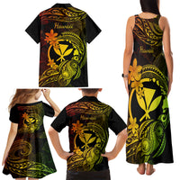 Hawaii Family Matching Tank Maxi Dress and Hawaiian Shirt Turtle Mix Polynesian Plumeria Reggae Version LT14 - Polynesian Pride