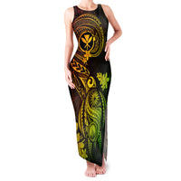 Hawaii Family Matching Tank Maxi Dress and Hawaiian Shirt Turtle Mix Polynesian Plumeria Reggae Version LT14 Mom's Dress Reggae - Polynesian Pride