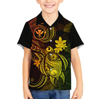 Hawaii Family Matching Tank Maxi Dress and Hawaiian Shirt Turtle Mix Polynesian Plumeria Reggae Version LT14 Son's Shirt Reggae - Polynesian Pride